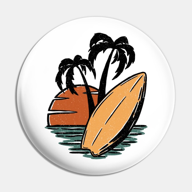 Sunset Surf Pin by SommersethArt