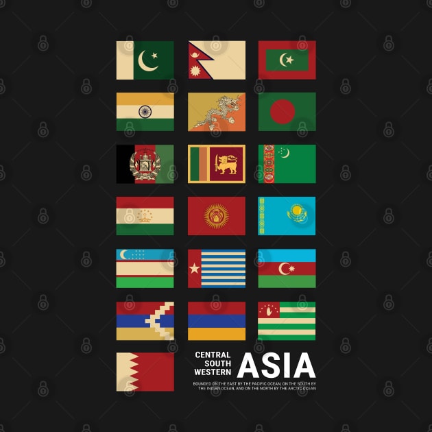 Asia Country Flags Set by KewaleeTee