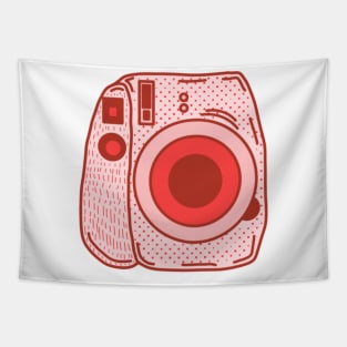 Red Polaroid Camera Tapestry