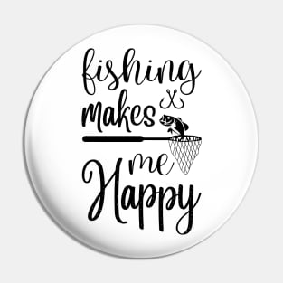 Less Talk More Fishing - Gift For Fishing Lovers, Fisherman - Black And White Simple Font Pin