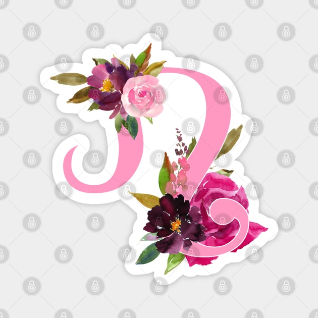 Leo Horoscope Zodiac Pink Flower Design Magnet by bumblefuzzies