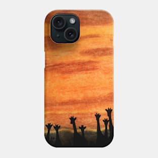 Giraffes at sunset Phone Case