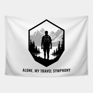 Alone My Travel Symphony, Solo Traveling, Solo Adventure Tapestry