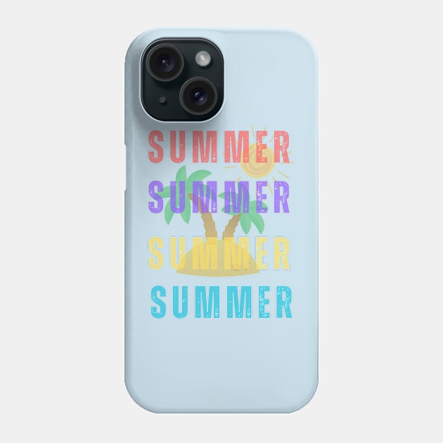 Summer Tee-Sunny Day with palm Trees Phone Case by Mangú Shop RD