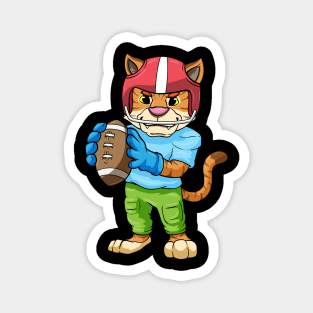 Lion as Footballer with Football and Helmet Magnet