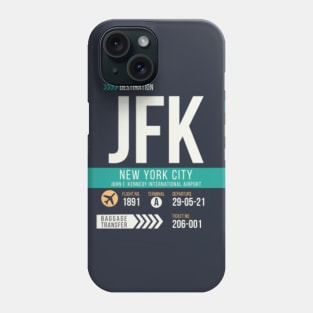 New York City (JFK) Airport Code Baggage Tag Phone Case