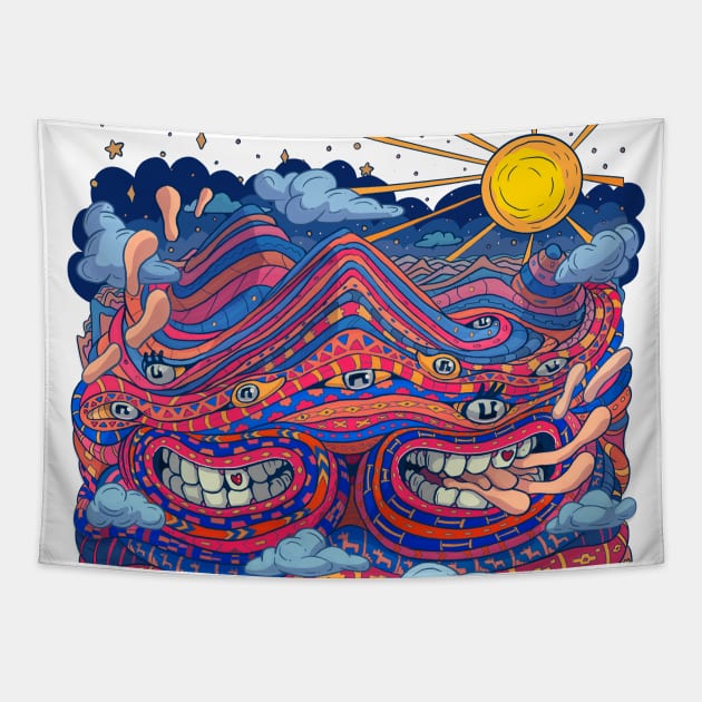 Apus Mountains of Colors Tapestry by Ilustronauta