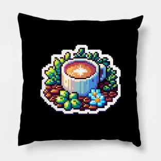 Coffee Vintage Bean Pixel Art Retro Food Since Pillow