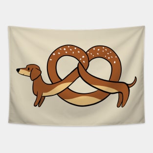 Pretzel and a Wiener on White Tapestry