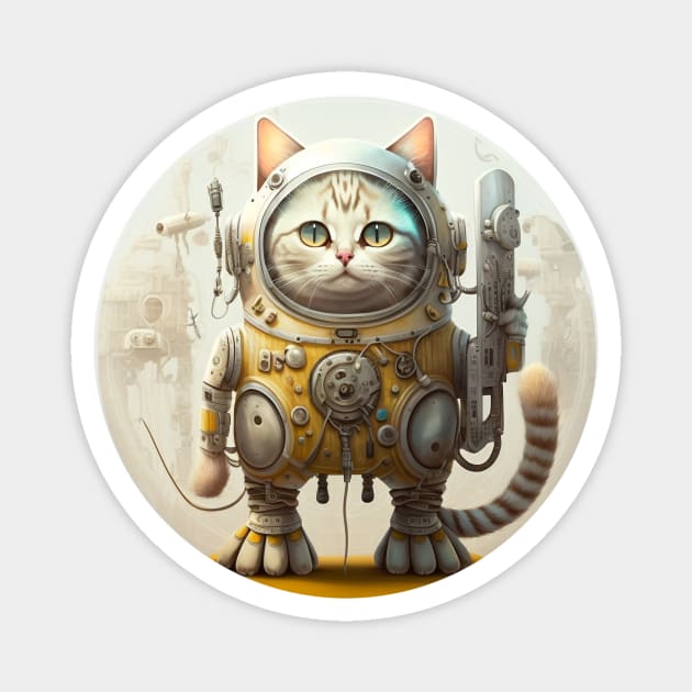 Lies And Damn Lies About CAT IN ROBOT SUIT, IN SPACE Magnet by HappysSpace