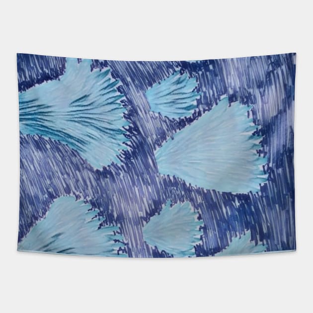 Blue Corels- Ocean vibe Tapestry by Cozy infinity