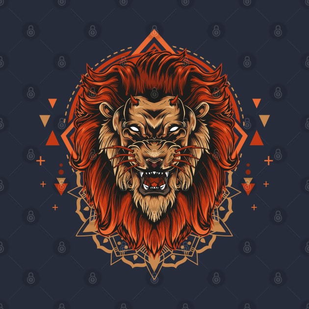 devil lion with angry face by Mako Design 