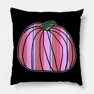 Halloween Horror Pumpkin Blue Pink Stripes Pillow