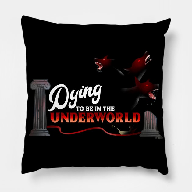 Dying to be in the Underworld (Red) Pillow by Chinchela