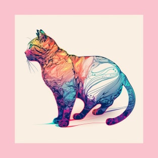 Cat Body Colorful T-Shirt