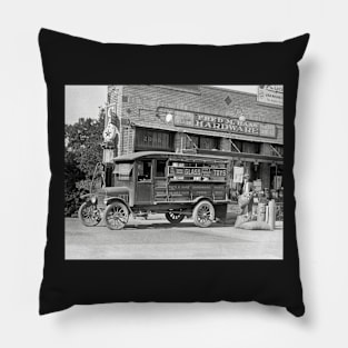 Hardware Store Delivery Truck, 1924. Vintage Photo Pillow