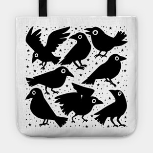 Cute black crows illustration Tote