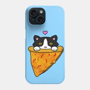 Cat eating a slice of pizza Phone Case