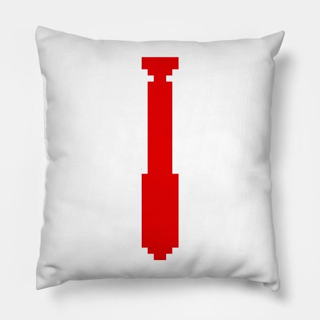 8bit Tie - RED Pillow by ControllerGeek