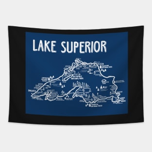 Lake Superior Map Tapestry