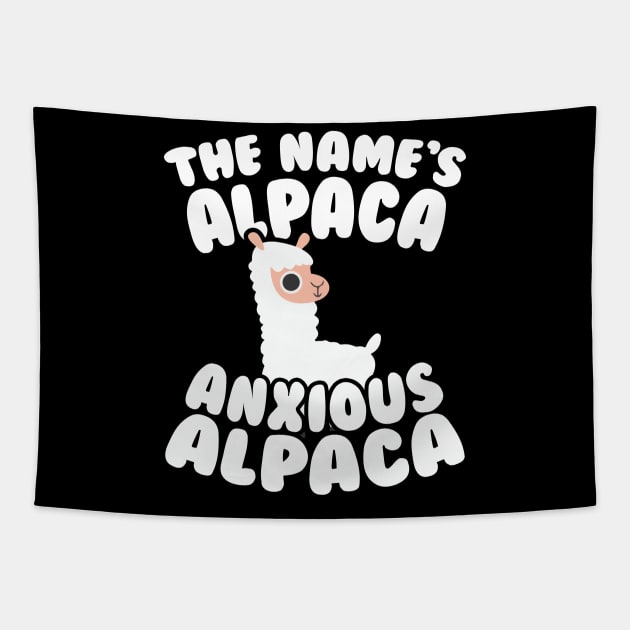 The Name's Alpaca Anxious Alpaca Tapestry by thingsandthings