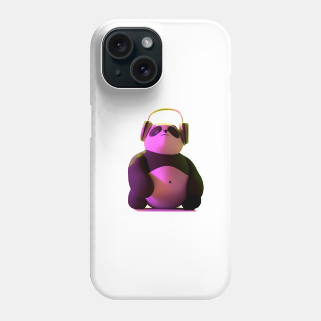 Asocial Synthwave Panda (Transparent) Phone Case by pandas doing stuff