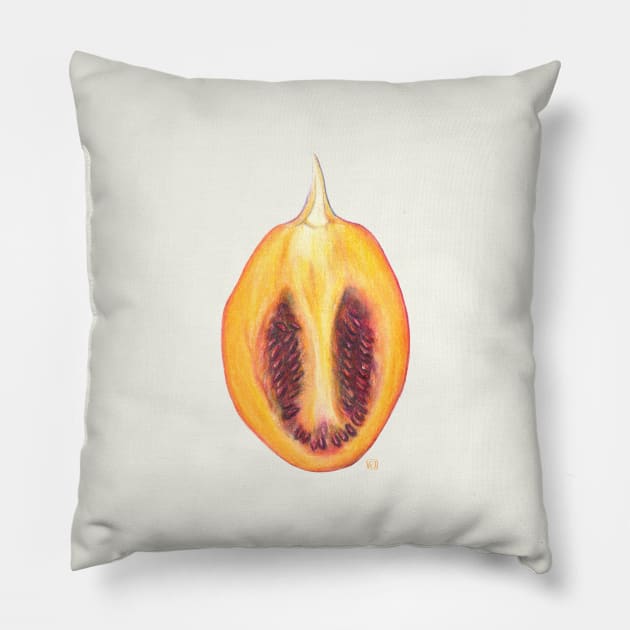 Tamarillo Exotic Fruit Pillow by VeraAlmeida