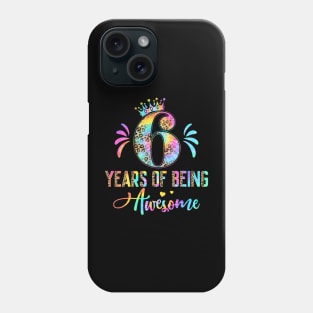 Kids Six Year Old Rainbow 6Th Birthday Leopard For Girls 6 Phone Case