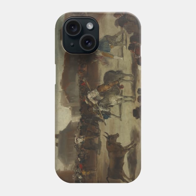 Bullfight in a Village by Francisco Goya Phone Case by Classic Art Stall
