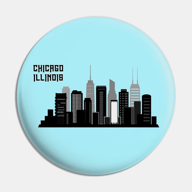 Chicago Illinois skyline Pin by Travellers