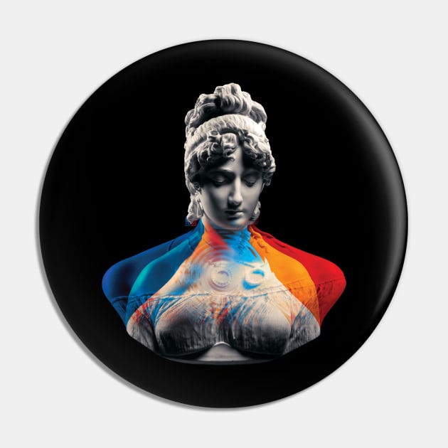 Glitched Vaporwave Statue #6 Pin by Plasma