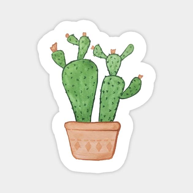 Prickly Pear Cactus Magnet by chris@christinearnold.com