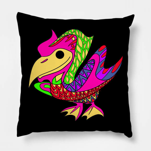 seagull pelican remix in ecopop totonac art wallpaper Pillow by jorge_lebeau