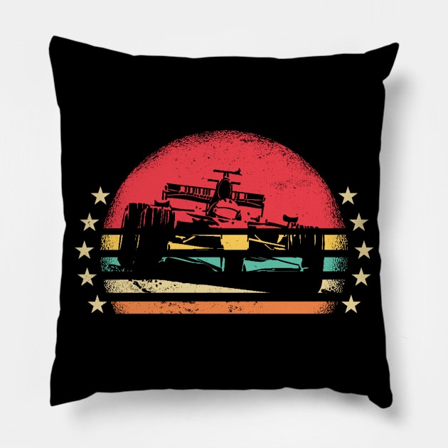 Formula 1 Retro Vintage Pillow by Ruffeli