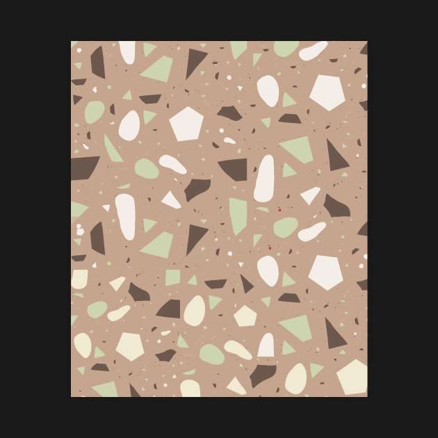 Seamless Pastel  Blue and Black Terrazzo Pattern by zedonee