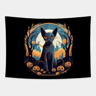 Oriental Shorthair Cat Halloween, Cat Lover Tapestry