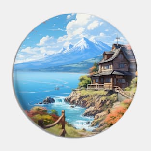 House next to the sea, near the mountains Pin