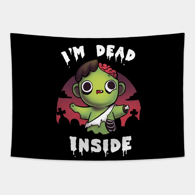 Dead inside Zombie Kid - Halloween Funny Costume Tapestry by BlancaVidal