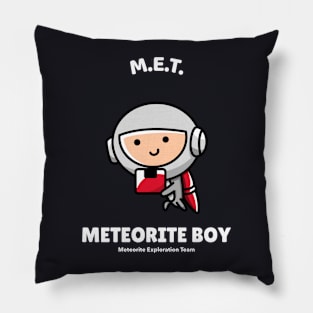 Meteorite Collector M.E.T. Meteorite Exploration Team "Meteorite Boy" Meteorite Pillow