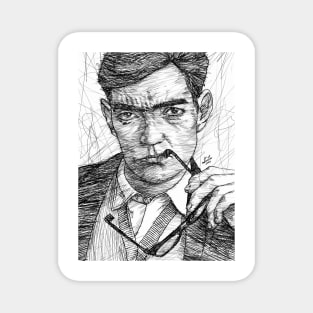 JULIO CORTAZAR ink portrait .1 Magnet