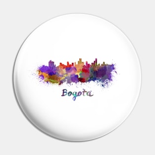 Bogota skyline in watercolor Pin