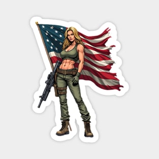 Female Soldier Magnet