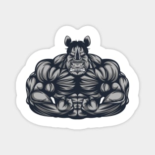 Strong Like Rhino Bodybuilding, Weightlifting Gym Shirt Gift Magnet