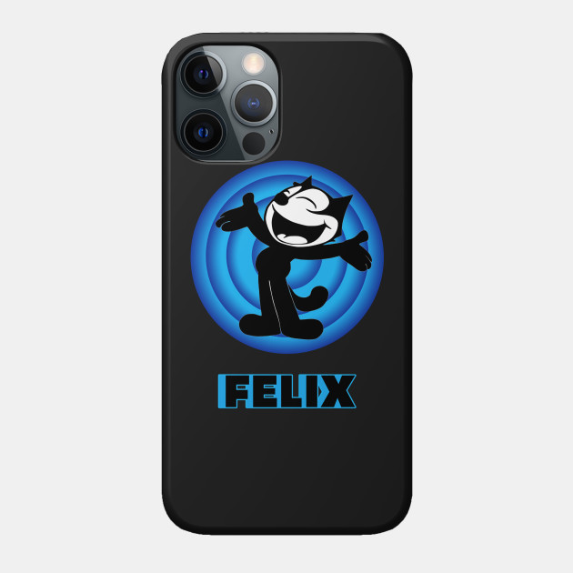 Felix the Cat Cartoon Arms Outstretched Blue Vintage Retro - Felix The Cat - Phone Case