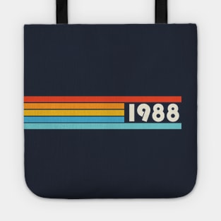 1988 Vintage Retro Stripes Birthday Gift Tote