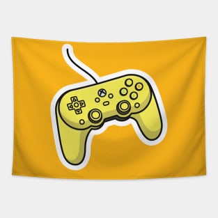 Joystick Controller and Game Pad Stick Sticker vector illustration. Sports and technology gaming objects icon concept. Video game controller or game console sticker logo design with shadow. Tapestry