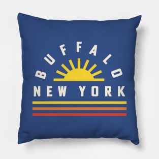 Buffalo NY Retro Vintage Stripes Sunshine Pillow