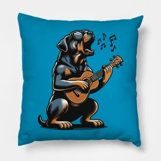 Dog Playing Guitar Singing Boerboel Bull Mastiff Pillow