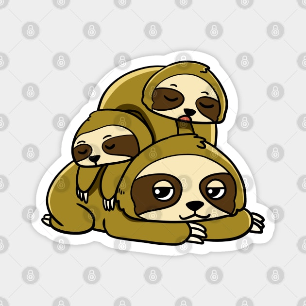 Sloth Pile Magnet by WildSloths