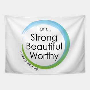 Hip Circle Strong Beautiful Worthy Side URL Tapestry